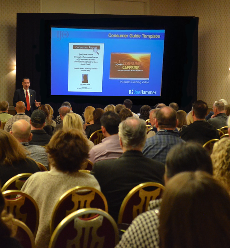 Joe Hammer presenting to an audience