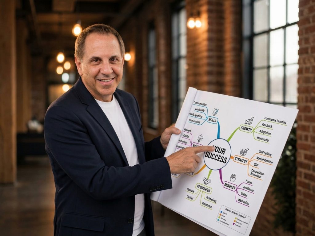 Joe Hammer, That Small Business Guy, holding a blueprint